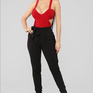 Fashion nova  just a little bit RED body suit XL